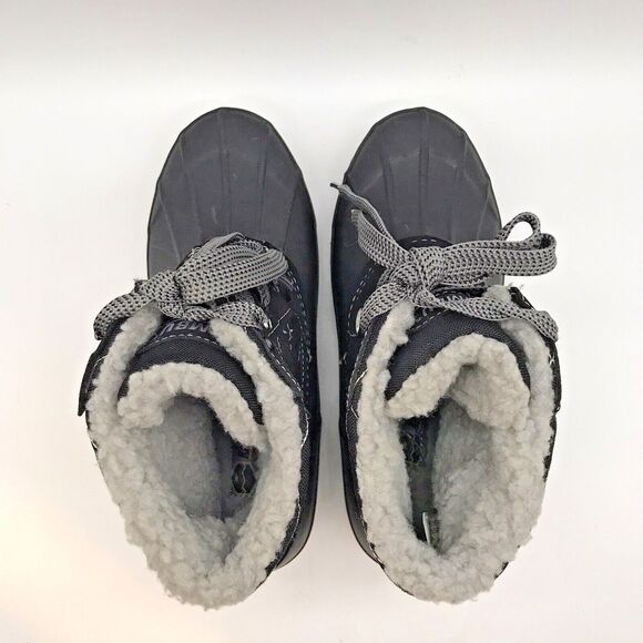 Khombu Rain Boots Women’s 8 Black & Gray Waterproof Faux Fur Lined Winter Shoes - Picture 6 of 11